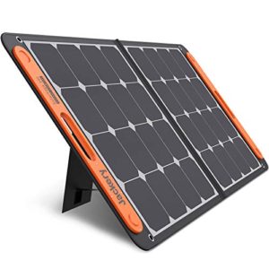 Jackery SolarSaga 100W Portable Solar Panel for Explorer 160/240/500/1000 Power Station, Foldable US Solar Cell Solar Charger with USB Outputs for Phones (Can't Charge Explorer 440/ PowerPro)
