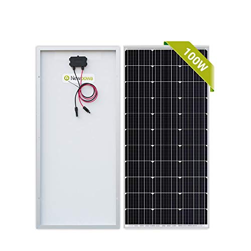 Newpowa 100 Watt Monocrystalline 100W 12V Solar Panel High Efficiency Mono Module RV Marine Boat Off Grid