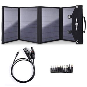 Rockpals 100W Foldable Solar Panel Charger for Suaoki Portable Generator / 8mm Goal Zero Yeti Power Station/Jackery Explorer 240, Webetop Battery Pack/USB Devices, with 3 USB Ports