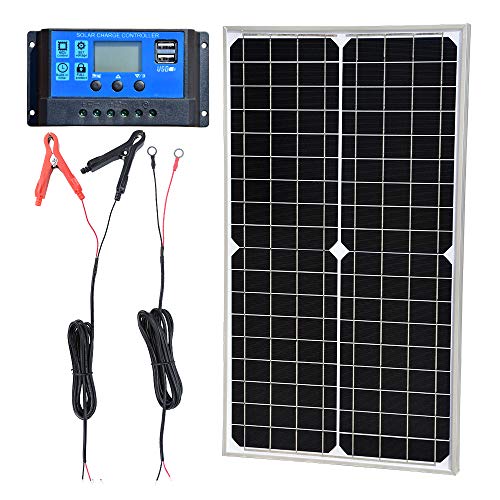 TP-solar Solar Panel Kit 30W 12V Monocrystalline Battery Charger Maintainer with 10A Charge Controller + Extension Cable for 12 Volt Car RV Vehicle Marine Boat Home Off Grid System - Image 2