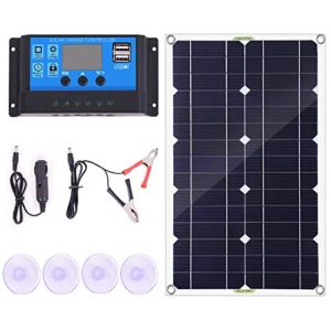 UOYOTT 20W Solar Panel Kit with Controller 12V/24V Battery Charger for Caravan & Boat Battery Charging Fast (50A)