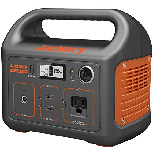Jackery Portable Power Station Explorer 240, 240Wh Backup Lithium Battery, 110V/200W Pure Sine Wave AC Outlet, Solar Generator (Solar Panel Not Included) for Outdoors Camping Travel Hunting Emergency