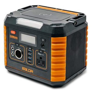BALDR Portable Power Station 330W, 2019 Updated Portable Solar Generators for home use, CPAP Backup Battery with QC3.0&TypeC SOS Flashlight and Wireless Charger for Outdoor Camping Travel Emergency