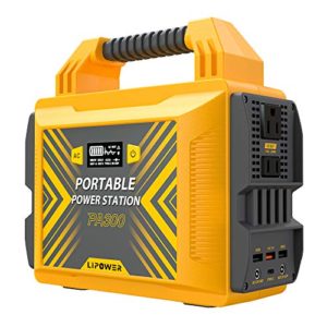 Portable Power Station 300W/110V, LIPOWER Pure Sine Wave Solar Power Generator, 296Wh/80000mAh Backup Power Supply, with 2 AC Outlet/2 DC/Type-C PD45W/QC3.0/2 USB Outputs