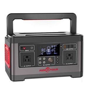 ROCKPALS 500W Portable Power Station, 520Wh CPAP Backup Lithium Battery Pack Camping Powered Generator with 110V AC Outlet, QC 3.0 USB, Type-C Port for Outdoor Camping, Home Emergency UPS Power Supply