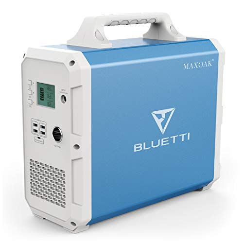MAXOAK Power Station 2400Wh/1000W Inverter BLUETTI EB240 Portable Solar Generator Emergency Battery Backup Pure Sinewave 2AC Outlet Power Storage Multi-use Power Storage for Outdoor RV Van Home