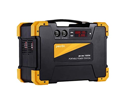 Pecron E1000 Portable Power Station 1000W,1028Wh Solar Generator,110V/1000W Pure-sine Wave,AC Outlet,12V DC Cigar,QC3.0 USB,Backup Lithium Battery for Outdoors Camping Fishing Emergency